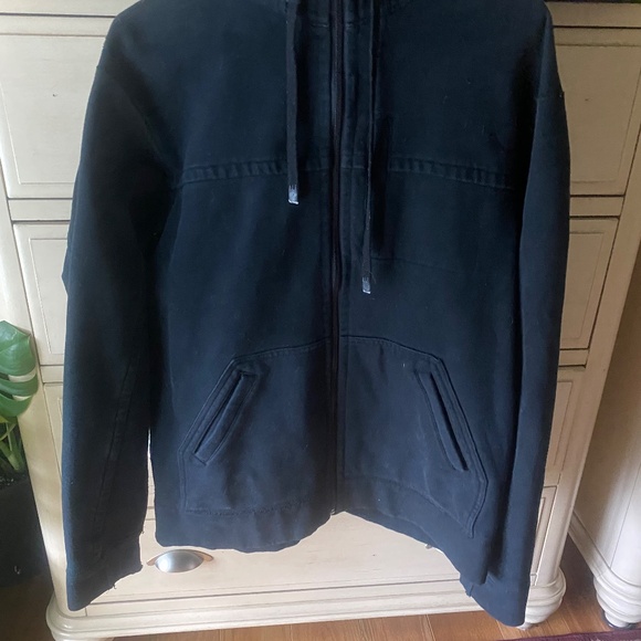 Lululemon Full Zip-Up Hoodie Black Heavy EUC Vented Jacket - Picture 3 of 8